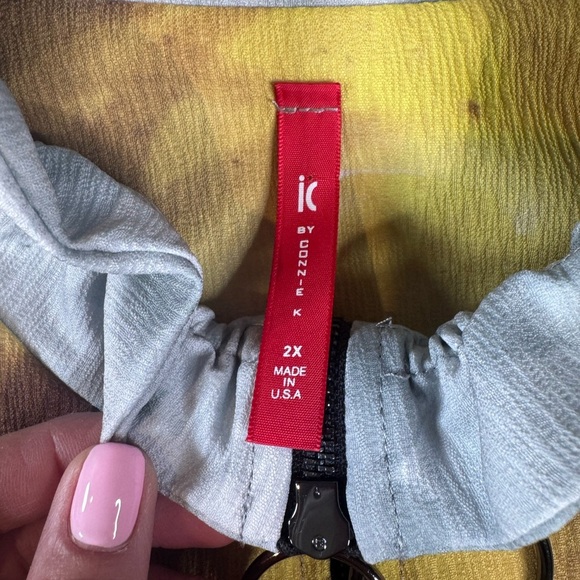 NWT IC Collection by Connie K 2X Abstract Watercolor Blouse Artwear Avant Garde - Picture 12 of 12